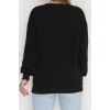 3 İplik Şardonlu Baskılı Taşlı Sweat Siyahsarı - 42604.1878.
