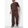 3 İplik Şardonlu Erkek Eşofman Takımı Kahve - 42614.1878.