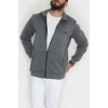 3 İplik Şardonlu Fermuarlı Erkek Sweat Füme - 42568.1937.