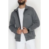 3 İplik Şardonlu Fermuarlı Erkek Sweat Füme - 42568.1937.