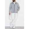 3 İplik Şardonlu Fermuarlı Erkek Sweat Gri - 42568.1937.