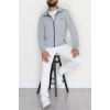 3 İplik Şardonlu Fermuarlı Erkek Sweat Gri - 42568.1937.