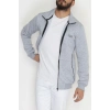3 İplik Şardonlu Fermuarlı Erkek Sweat Gri - 42568.1937.
