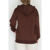 3 İplik Şardonlu Fermuarlı Kapşonlu Sweat Kahve - 52070.2113.