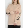 3 İplik Şardonlu Oversize Sweat Bej - 50922.1878.