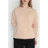 3 İplik Şardonlu Oversize Sweat Bej - 50922.1878.