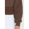 3 İplik Şardonlu Oversize Sweat Kahve - 50922.1878.