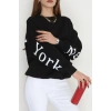 3 İplik Şardonlu Oversize Sweat Siyah - 50922.1878.