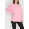 3 İplik Şardonlu Taşı Sweat Pembe - 42609.1878.