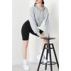 3 İplik Şardonsuz Balon Kol Crop Sweat Koyugri - 80773.1878.