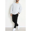 3 İplik Şardonsuz Bisiklet Yaka Erkek Sweat Boyalıgri - 42817.1878.