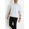 3 İplik Şardonsuz Bisiklet Yaka Erkek Sweat Boyalıgri - 42817.1878.