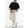 3 İplik Şardonsuz Bisiklet Yaka Erkek Sweat Siyah - 42817.1878.