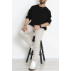 3 İplik Şardonsuz Bisiklet Yaka Erkek Sweat Siyah - 42817.1878.
