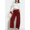 3 İplik Şardonsuz Bol Paça Model Eşofman Altı Bordo - 80808.1878.