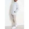 3 İplik Şardonsuz Dik Yaka Fermuarlı Erkek Sweat Boyalıgri - 42816.1878.