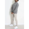 3 İplik Şardonsuz Dik Yaka Fermuarlı Erkek Sweat Koyugri - 42816.1878.