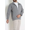 3 İplik Şardonsuz Dik Yaka Fermuarlı Erkek Sweat Koyugri - 42816.1878.