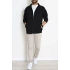 3 İplik Şardonsuz Dik Yaka Fermuarlı Erkek Sweat Siyah - 42816.1878.