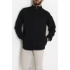 3 İplik Şardonsuz Dik Yaka Fermuarlı Erkek Sweat Siyah - 42816.1878.