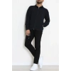 3 İplik Şardonsuz Erkek Cepli Dik Yaka Sweat Lacivert - 80776.1878.