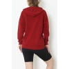 3 İplik Şardonsuz Fermuarlı Şeritli Oversize Sweat Bordo - 80772.1878.