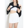 3 İplik Şardonsuz Fermuarlı Şeritli Oversize Sweat Lacivert - 80772.1878.