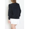 3 İplik Şardonsuz Fermuarlı Şeritli Oversize Sweat Lacivert - 80772.1878.
