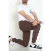 3 İplik Şardonsuz Fleto Cepli Erkek Eşofman Altı Kahve - 42813.1878.