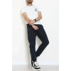 3 İplik Şardonsuz Fleto Cepli Erkek Eşofman Altı Lacivert - 42813.1878.