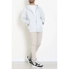 3 İplik Şardonsuz Kapşonlu Fermuarlı Erkek Sweat Boyalıgri - 42815.1878.