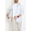 3 İplik Şardonsuz Kapşonlu Fermuarlı Erkek Sweat Boyalıgri - 42815.1878.