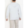 3 İplik Şardonsuz Kapşonlu Fermuarlı Erkek Sweat Boyalıgri - 42815.1878.