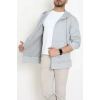 3 İplik Şardonsuz Kapşonlu Fermuarlı Erkek Sweat Koyugri - 42815.1878.