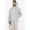 3 İplik Şardonsuz Kapşonlu Fermuarlı Erkek Sweat Koyugri - 42815.1878.