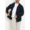 3 İplik Şardonsuz Kapşonlu Fermuarlı Erkek Sweat Lacivert - 42815.1878.