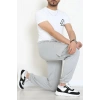 3 İplik Şardonsuz Kargo Cepli Erkek Eşofman Altı Koyugri - 42811.1878.