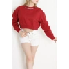 3 İplik Şardonsuz Taşlı Sweat Bordo - 1007.1238.