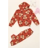 4-10 Yaş Polar Kapşonlu İkili Takım Kırmızı - 52076.1776.