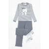 5-12 Yaş Kaşkorse Nakışlı Pijama Takımı Gri - 52142.1567.
