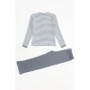 5-12 Yaş Kaşkorse Nakışlı Pijama Takımı Gri - 52142.1567.