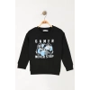 6-9 Yaş Gamer Baskılı 3 İp Şardonlu Sweatshirt Siyah - 2264219.1576.