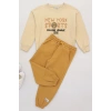 6-9 Yaş Şardonlu Yumoş Kumaş Takım Bej - 2264058.1576.