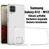 Ally SM Galaxy A12 M12 Kılıf Kamera Korumalı Ultra İnce Şeffaf Silikon Kılıf-(1903)