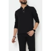 Ara Biyeli Polo Yaka Erkek Sweat Siyah - 25978.2125.