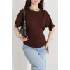 Arka Bağlamalı Modal Bluz Acıkahve - 71161.1388.