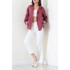 Arkadan Bağlı Oversize Poplin Gömlek Bordo - 8112.1437.