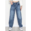 Arkası Tokalı Baggy Kot Pantolon Açıkmavi - 31712.2059.