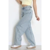 Arkası Tokalı Baggy Kot Pantolon Açıkmavi - 32476.1904.
