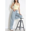 Arkası Tokalı Baggy Kot Pantolon Açıkmavi - 32476.1904.